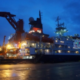 Polarstern about to depart the dock in Tromsø for an entire year drifting in the ice (Photo by Anika Happe)